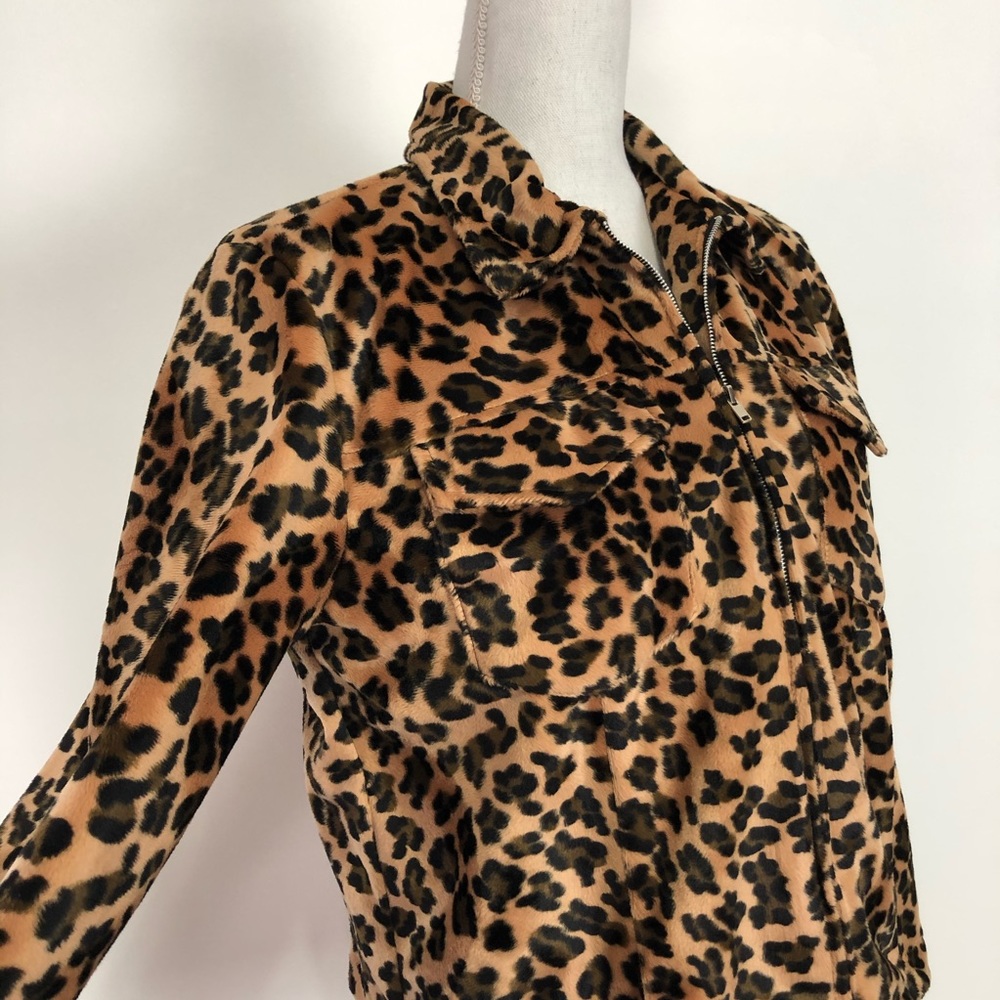 David Paul Leopard Print Zip Front Top Or Jacket - image 2